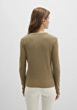 Düğme Detaylı Haki Tişört 1613401-71567