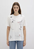 Baskılı Ekru Tişört 1613327-70057