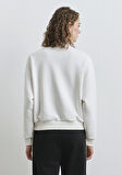 Mavi Logo Baskılı Yarı Fermuarlı Ekru Sweatshirt 1S10373-70057