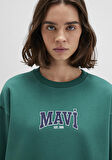 Mavi Logo Baskılı Yeşil Sweatshirt 1S10372-71918