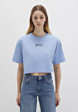 Mavi Logo Baskılı Mavi Crop Tişört 1613411-70831