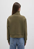 Yarı Fermuarlı Haki Sweatshirt 1S10391-71589