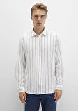 Çizgili Beyaz Gömlek 0211712-90938
