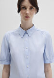 Kısa Kollu Çizgili Mavi Gömlek 1210060-90700