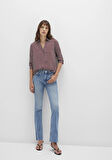 Çizgili Bordo Bluz 122400-88614