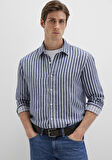 Mavi 0211698-90917 Çizgili Renkli Gömlek