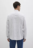 Çizgili Beyaz Gömlek 0211695-90914