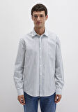 Mavi Çizgili Beyaz Gömlek 0211705-90928