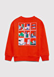 Baskılı Turuncu Sweatshirt 6S10125-88523