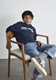Mavi Jeans Basklı Kapüşonlu Lacivert Sweatshirt 6S10141-82318