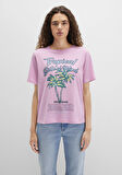 Plaj Baskılı Pembe Tişört 1613490-71031