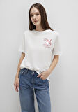 Kedi Baskılı Ekru Tişört 1613474-70057