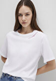 Baskılı Beyaz Tişört 1613486-620