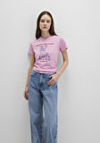 Bisiklet Baskılı Pembe Tişört 1613465-71031