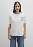 Kedi Baskılı Ekru Tişört 1613474-70057