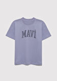 Mavi Logo Baskılı Mor Tişört 7610385-88095