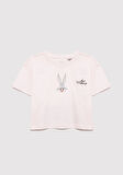 Bugs Bunny Baskılı Pembe Tişört 7610369-90773