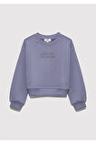Logo Baskılı Mor Kız Çocuk Sweatshirt M7S10146-88095