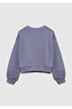 Logo Baskılı Mor Kız Çocuk Sweatshirt M7S10146-88095