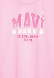 Mavi Logo Baskılı Pembe Tişört 7610386-70972
