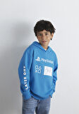 PlayStation Baskılı Kapüşonlu Mavi Sweatshirt​ 6S10131-70772