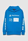 PlayStation Baskılı Kapüşonlu Mavi Sweatshirt​ 6S10131-70772