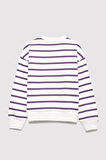 Logo Baskılı Mor Çizgili Sweatshirt 7S10038-88138