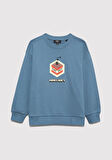 Minecraft Baskılı Mavi Sweatshirt 6S10130-85518