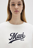 Mavi Logo Baskılı Beyaz Sweatshirt 1S10419-80194