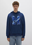 M Logo Baskılı Kapüşonlu Lacivert Sweatshirt 0S10106-89353