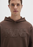 MVJNS Baskılı Kapüşonlu Kahverengi Sweatshirt 0S10346-88067