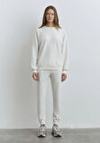 Lux Touch Bisiklet Yaka Beyaz Sweatshirt 1S10422-70057
