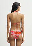Balık Desenli Kırmızı Bikini Üstü 1913627-10076