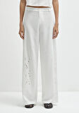 Nakışlı Beyaz Pantolon 1011052-70057