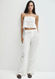 Nakışlı Beyaz Pantolon 1011052-70057