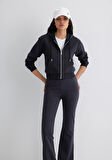 Kapüşonlu Siyah İnterlok Sweatshirt 1S10424-900