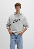 Mavi Logo Kapüşonlu Gri Sweatshirt 0S10469-80018