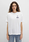 Mavi Logo Nakışlı Beyaz Tişört 1613467-70057