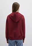 Mavi Logo Baskılı Kapüşonlu Fermuarlı Bordo Sweatshirt 1S10178-85493