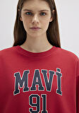 Mavi Logo Baskılı Kırmızı Sweatshirt 1S10381-80638
