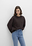Bisiklet Yaka Kahverengi Sweatshirt 1S10390-70240