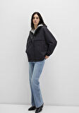 Kapüşonlu Siyah Ceket 1110348-900