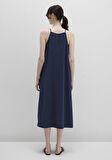 Lacivert Midi Elbise 1310770-70487