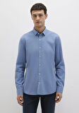 Tencel TM Liyosel Karışımlı Mavi Gömlek 0211805-83767