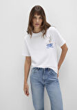 Bugs Bunny Baskılı Beyaz Tişört 1613667-620