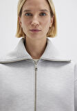 Sporty Lux Fermuarlı Gri Sweatshirt 1S10295-80196