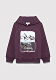 Baskılı Mor Sweatshirt 7S10154-70635