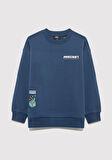 Minecraft Baskılı Lacivert Sweatshirt 6S10164-70720