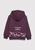 Baskılı Mor Sweatshirt 7S10154-70635