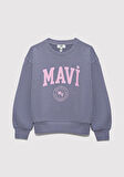 Mavi Logo Baskılı Mor Sweatshirt 7S10170-88095